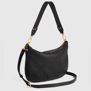 Quince Italian Leather Convertible Crescent Handwoven Shoulder Bag